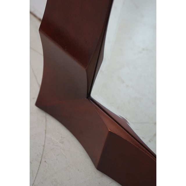 Modern Baker Modern Design Cherry Framed Square Mirror For Sale - Image 3 of 9