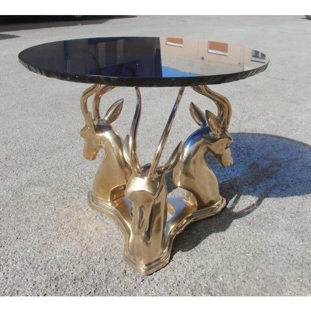 Mid-Century Cobalt & Brass Deer Coffee Table, 1960s For Sale - Image 13 of 18