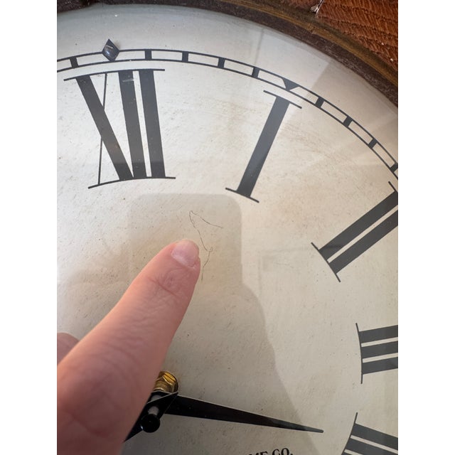 Vintage American Wooden Wall Clock For Sale - Image 12 of 12