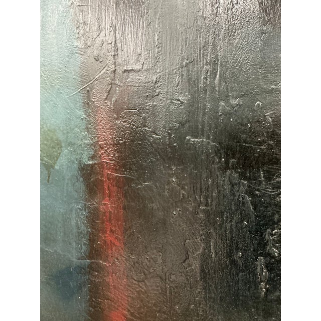 Ink Blue “At the Corner of the Earth” 1960 Vintage Abstract Painting by Bob Witz For Sale - Image 8 of 12