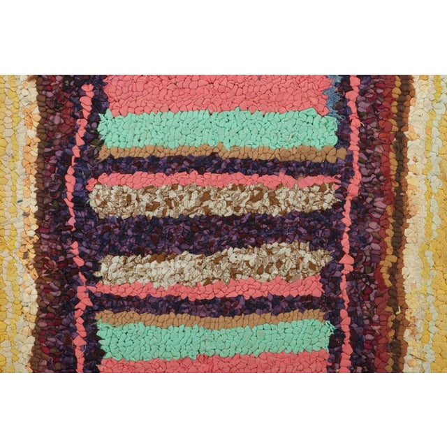 Traditional Antique Hooked Rug With Polychromatic Geometric Patterns | Rug & Kilim For Sale - Image 3 of 7