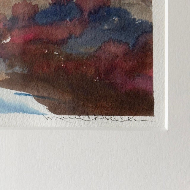 Framed Original Landscape Watercolor Painting For Sale - Image 4 of 6