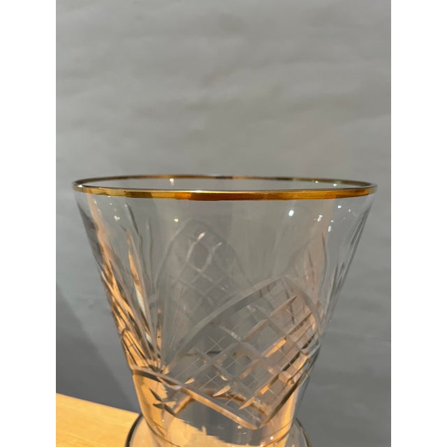 Czechoslovakian Carved Glass Vase, 1910 For Sale - Image 4 of 10