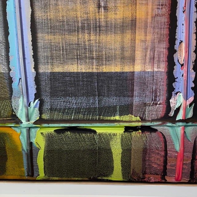 Metal Abstract Painting by Stephen Achimore Entitled "Zepher" 1990 For Sale - Image 7 of 11