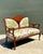 Vintage Carved Wood Settee With Embroidered Botanical Upholstery For Sale In West Palm - Image 6 of 12