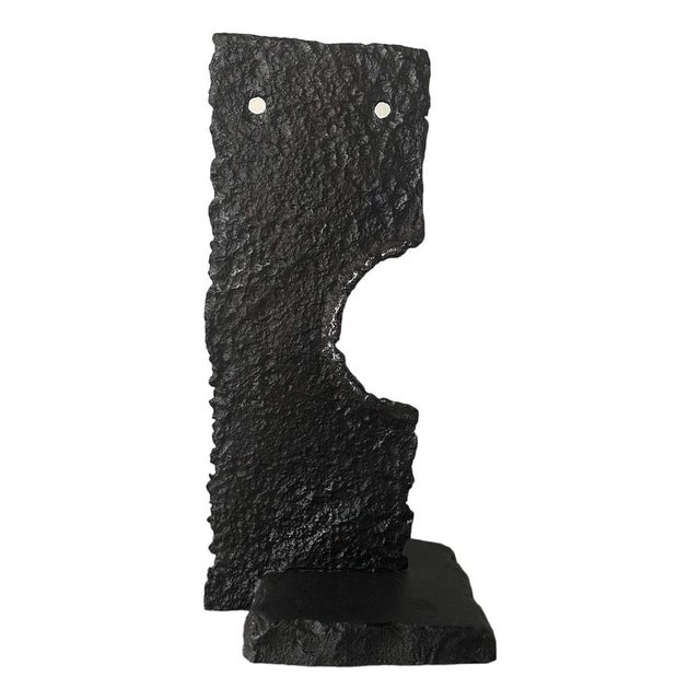 Brutalist Brutalist Iron and Stone Sculpture For Sale - Image 3 of 3