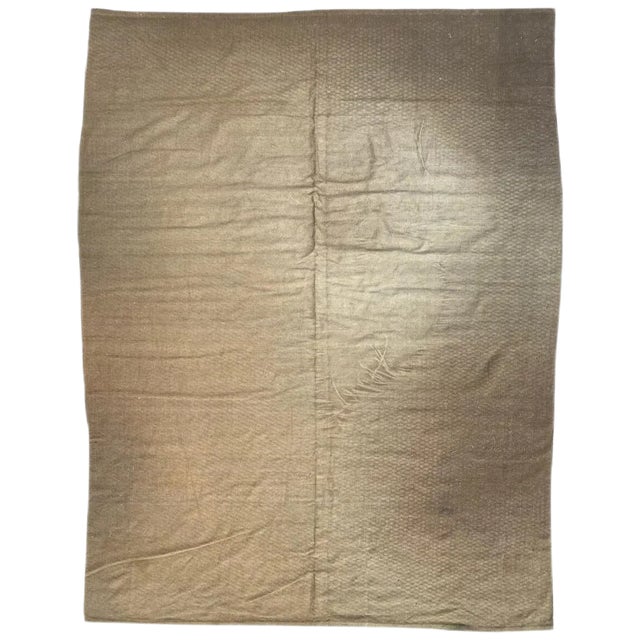 Vintage Indian Modern Khaki Color Flat Rug For Sale