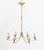 Modern Art Glass Gilt and Silvered Wood Six-Branch Chandelier, silvered wood fluted tapered column and six arms ending in...