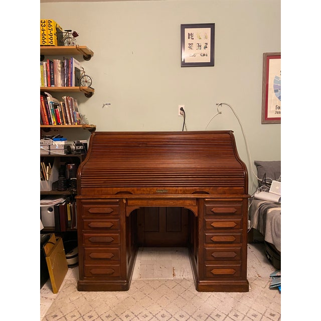 20th Century Antique Roll Top Derby Desk Chairish