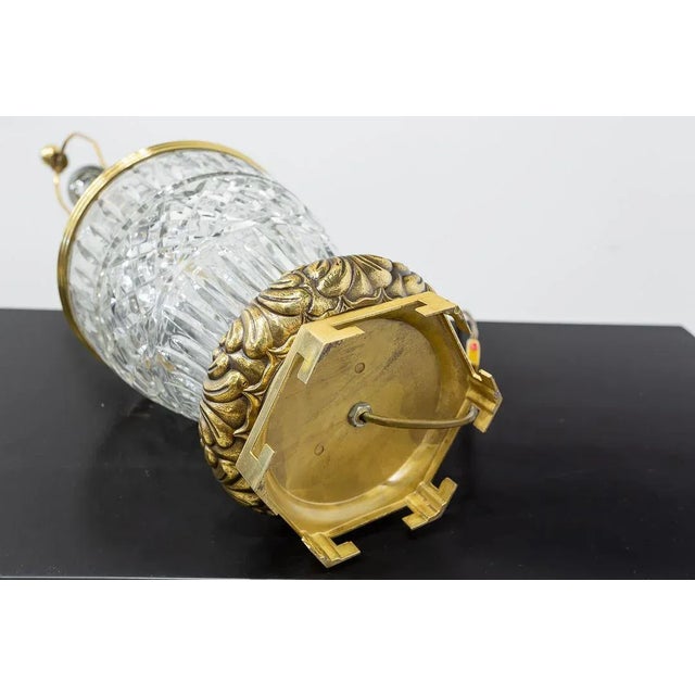 1980s Vintage Bronze and Cut Glass Table Lamps, 1980s, Set of 2 For Sale - Image 5 of 9