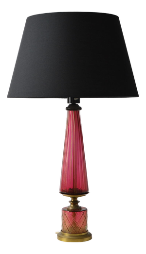Italian Ruby Glass and Gold Table Lamp from Barovier & Toso