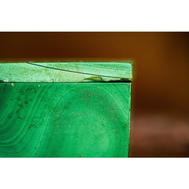Miniature Malachite Natural Stone Vintage Specimen Box Home Decor For Sale - Image 11 of 14