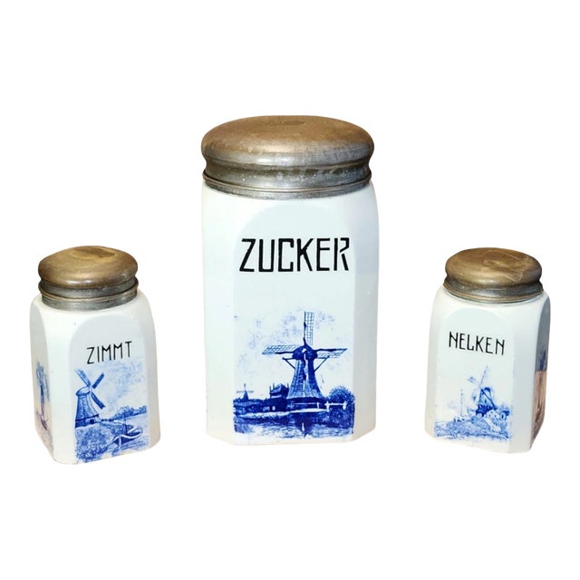 1930s Early Staffel Germany Porcelain Spice Jars - Set of 3 For Sale