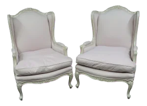 Trouvailles Louis XV Style Fauteuil Bergere/Pair