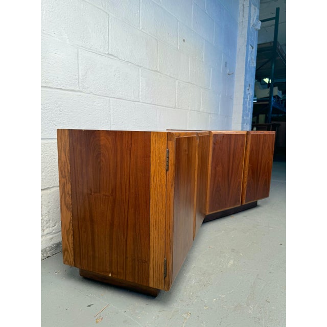 Lane Furniture Mid 20th Century Vintage Walnut Cabinet Nightstands by Lane - a Pair For Sale - Image 4 of 12