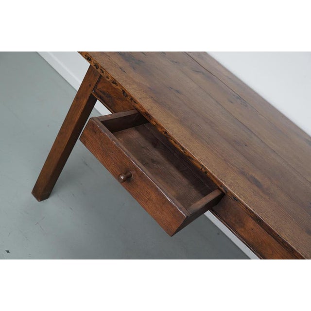 Antique French Farmhouse Dining Table in Oak For Sale - Image 11 of 18