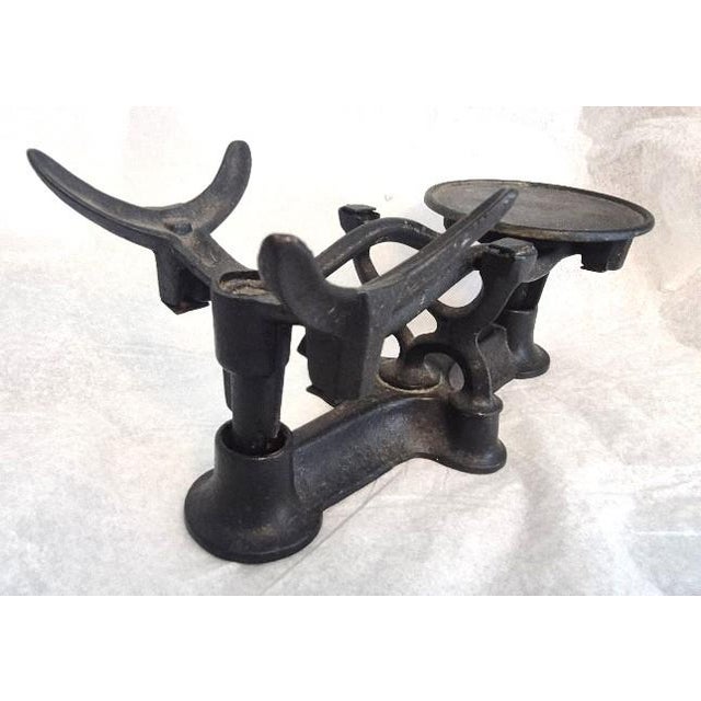 Antique Cast-Iron Double-Pan Balance Scale For Sale - Image 4 of 5