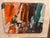 1970s Vintage Abstract Expressionist Painting in Orange, Teal & Brown, Framed For Sale - Image 5 of 6