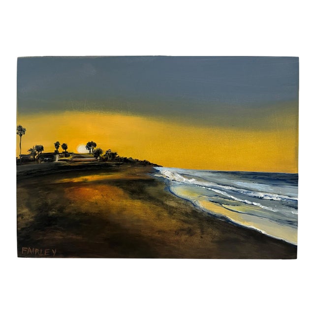 Carpinteria Sunrise, Miniature 7x5 Inch Oil Painting by Jessica Fairley For Sale