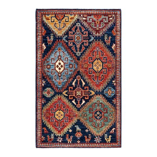 Serapi One-of-a-Kind Hand-Knotted Runner Rug - Blue 3' 0" x 4' 11" For Sale