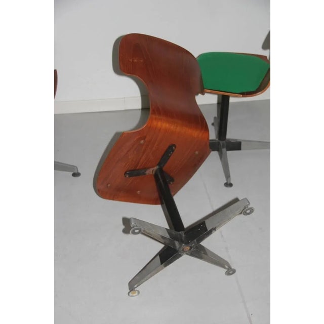 1950s Vintage Bentwood Desk Chairs by Carlo Ratti, 1950s, Set of 4 For Sale - Image 5 of 11