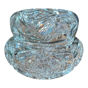 Antique Libbey Crystal Cut Glass Powder Jar American Brilliant Period