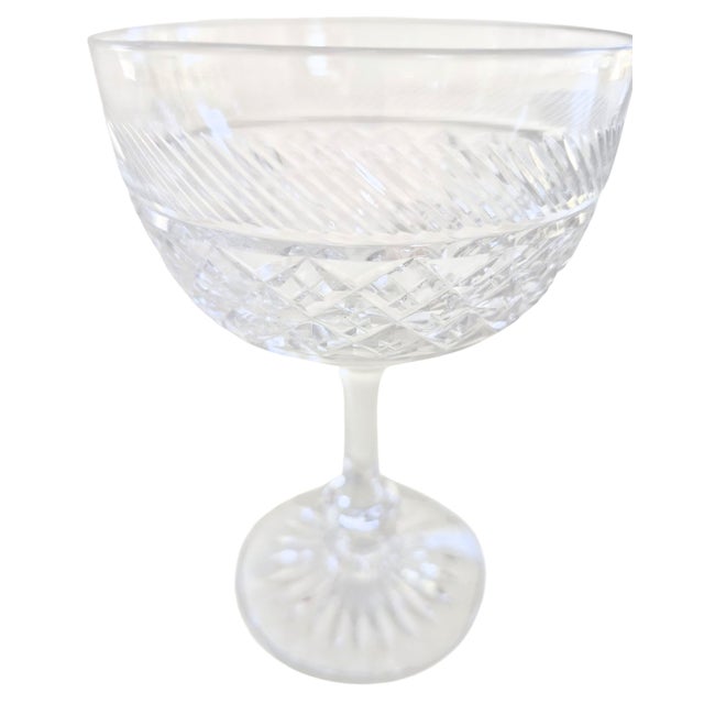 Vintage Tudor Crystal champagne coupes, set of 4. Lovely set, very detailed, heavily cut, heavy in hand. Perfect for...