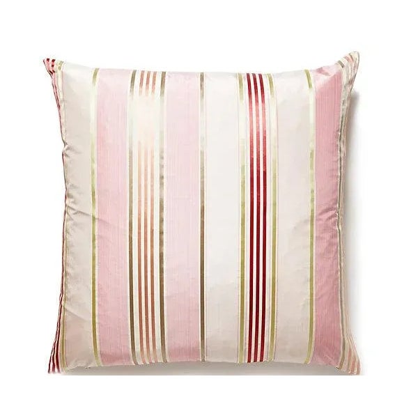 Traditional The House of Scalamandré Charlotte Stripe Pillow, Blush For Sale - Image 3 of 3