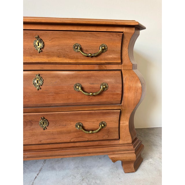 Mid-Century Modern Vintage Century Furniture Three Drawers Bombe Chest For Sale - Image 3 of 12