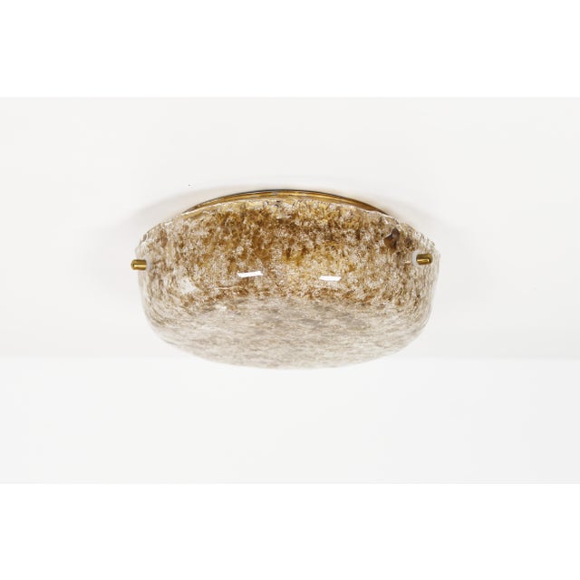 Stunning and high quality brass and muranoglass flush mount light by Hillebrand. Can be used as both a ceiling or wall...