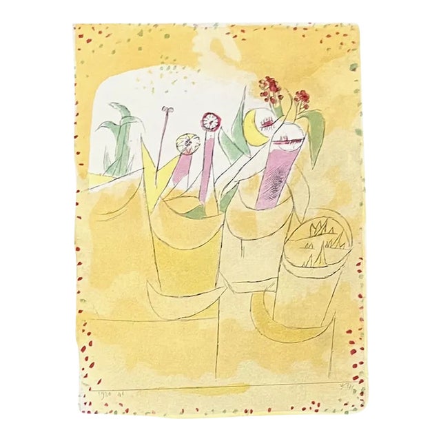 1947 Paul Klee Engraving 21 Flower Table 1920 For Sale