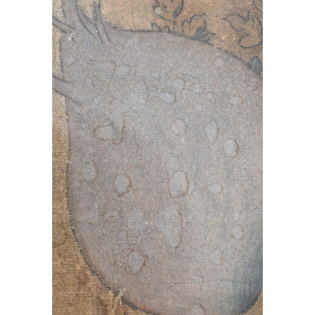 Antique Japanese Turnip Painting Fragment / Pre-Edo / Wabi-Sabi Framed Art For Sale - Image 13 of 18