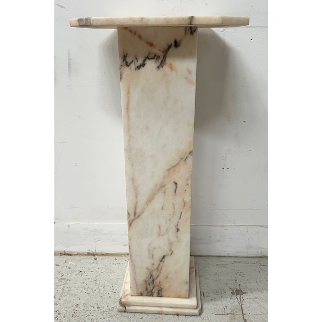 Gray Antique Veined Marble Display Column, 1800s For Sale - Image 8 of 8