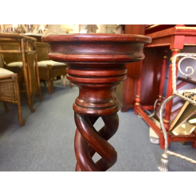 Brown 1950s Vintage Wood Barley Twist Candlestick For Sale - Image 8 of 10