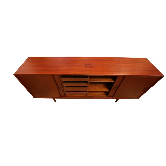 1970s Vintage Danish Teak Sideboard with Sliding Doors, 1960 For Sale - Image 5 of 18