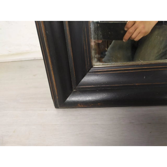 Wood Louis Philippe Noir Style Bistro Mirror For Sale - Image 7 of 18
