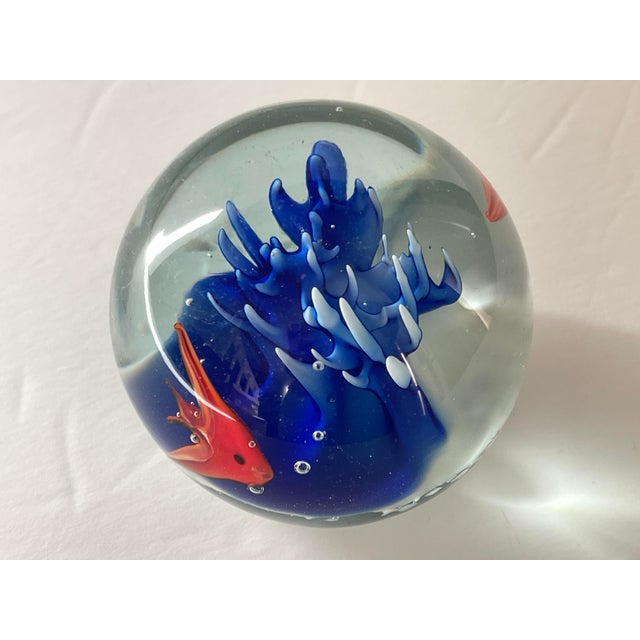 Mid 20th Century Cenedese Italian Glass Fish Aquarium Paperweight For Sale - Image 5 of 10