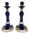 Blue and Gilt Candlesticks from Meissen, 19th Century, Set of 2 For Sale