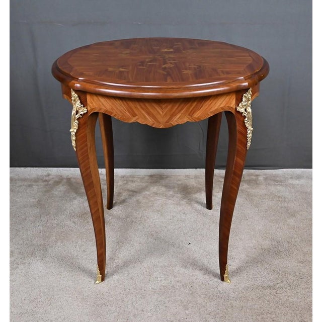Louis XV Style Marquetry Coffee Table For Sale - Image 9 of 18