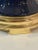 Postmodern Vintage Hollywood Regency Cobalt Blue Fluted Ginger Jar Table Lamp on Brass Stand For Sale - Image 3 of 12