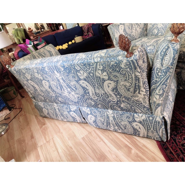 1970s Vintage Blue and White Down Stuffed Baker Sofas a Pair Chairish