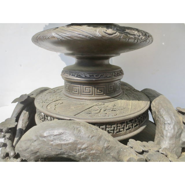 Massive Meiji Bronze Temple Urn 19th Century For Sale - Image 10 of 17