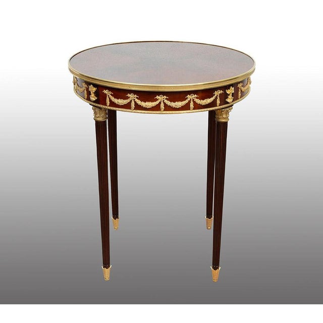 Antique Napoleon III Coffee Table in Mahogany with Gilt Bronze Inlays, France, 19th Century For Sale - Image 4 of 4