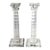 Mikasa Colosseum Lead Crystal Candlesticks Pair 10" Geometric Slovenia For Sale