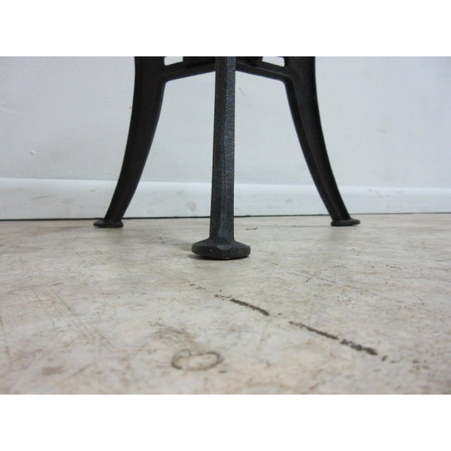Vintage Industrial Reclaimed Cast Iron Pulley Wheel End Table Pedestal B For Sale - Image 9 of 11