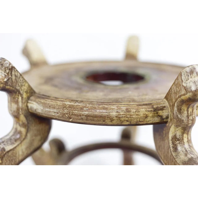 Asian Style Plinths in Ironwood, 1900s, Set of 2 For Sale - Image 4 of 8