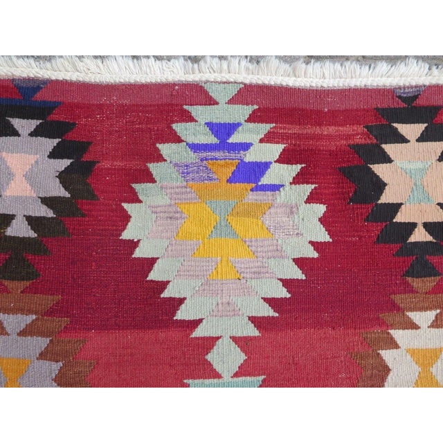 Vintage Turkish Kilim Rug - 45" X 100" For Sale - Image 4 of 12