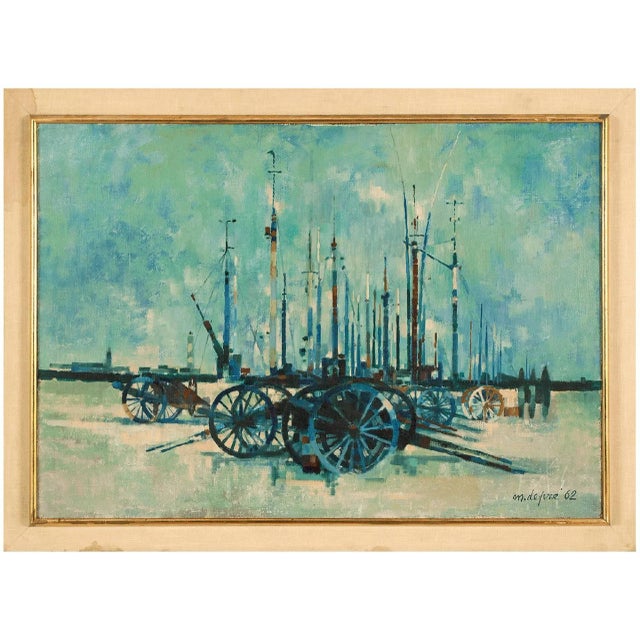 Modern Marcel Depre, French Marine Oil Painting, 1962 For Sale - Image 3 of 3