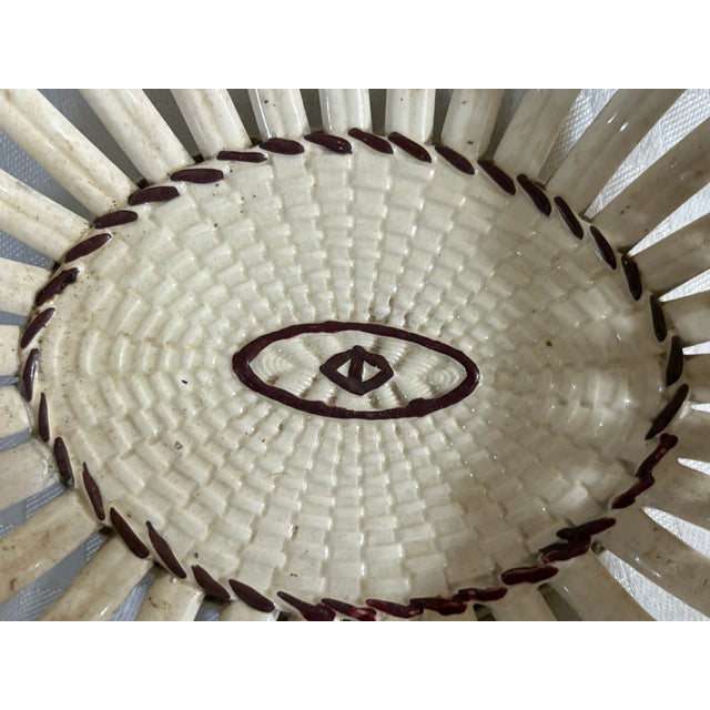 Leeds Pottery Pair 19th C Leeds English Pottery Chestnut Bowls For Sale - Image 4 of 14