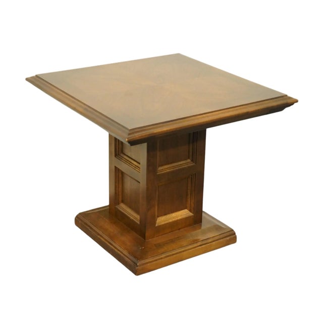 Italian Ethan Allen Classic Manor Solid Maple 20" Square Pedestal Accent End Table 15-8661 For Sale - Image 3 of 11